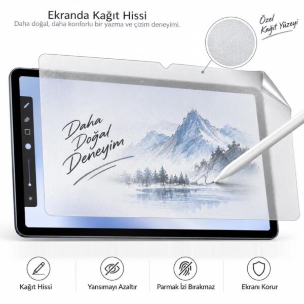 Huawei Matepad Air 12 inç İle Uyumlu Paperfeel Ekran Koruyucu Kağıt Hissi Veren Mat Dokulu Yüzey, Kalem Uyumlu, Not Alma ve Çizim İçin