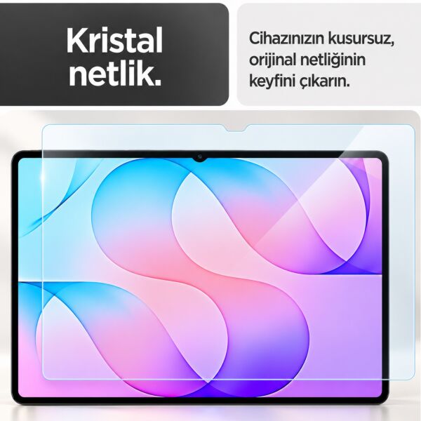 Samsung Galaxy Tab S12 Plus İle Uyumlu Ekran Koruyucu 12.6 İnç SM-X840 Kırılmaz Esnek Nano Cam, Çizilmeye Ve Darbeye Dayanıklı Koruma, HD Şeffaf