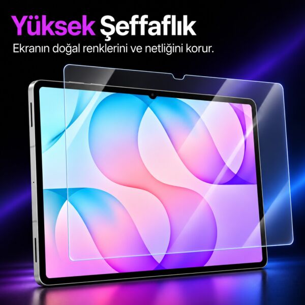 Samsung Galaxy Tab S12 Plus İle Uyumlu Ekran Koruyucu 12.6 İnç SM-X840 Kırılmaz Esnek Nano Cam, Çizilmeye Ve Darbeye Dayanıklı Koruma, HD Şeffaf