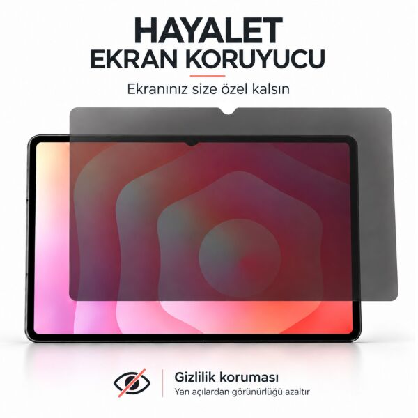 Samsung Galaxy Tab S12 Ultra İle Uyumlu Hayalet Ekran Koruyucu 14.6 İnç SM-X940 Yandan Görünmeyen Anti-Spy Gizlilik (Privacy) Koruması, 9H Nano Kırılmaz Esnek Cam, Parlama Ve Parmak İzi Önleyici