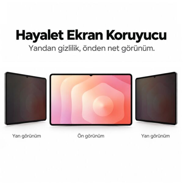 Samsung Galaxy Tab S12 Ultra İle Uyumlu Hayalet Ekran Koruyucu 14.6 İnç SM-X940 Yandan Görünmeyen Anti-Spy Gizlilik (Privacy) Koruması, 9H Nano Kırılmaz Esnek Cam, Parlama Ve Parmak İzi Önleyici