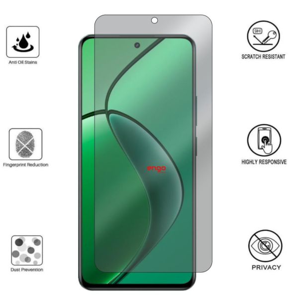 Realme 12 4G Hayalet Ekran Koruyucu Anti-Spy Şeffaf