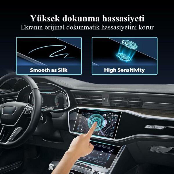 Audi Q8 Ekran Koruyucu Set Multimedya Kumanda Gösterge Klima