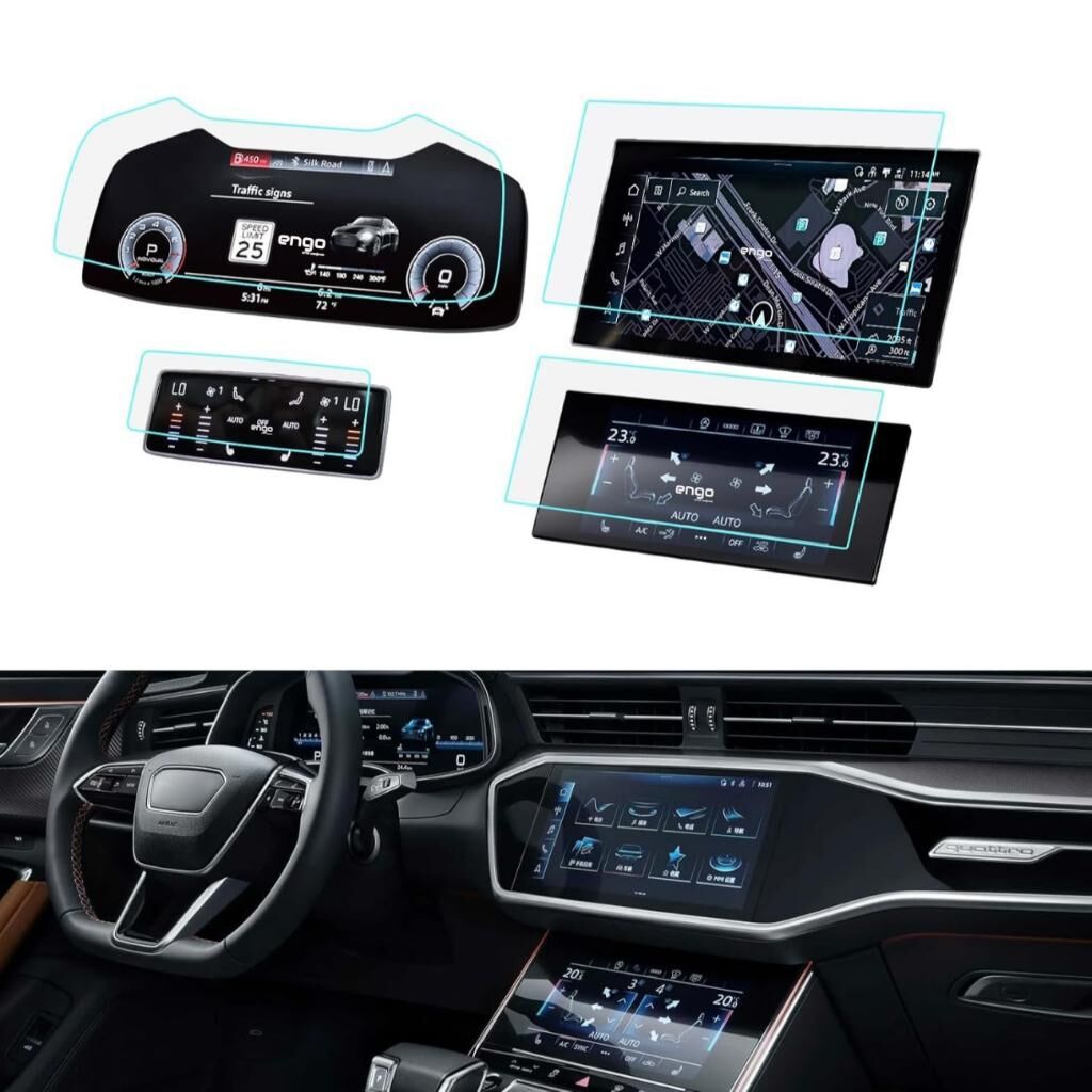 Audi Q7 Ekran Koruyucu Set Multimedya Kumanda Gösterge Klima