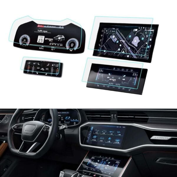 Audi Q7 Ekran Koruyucu Set Multimedya Kumanda Gösterge Klima