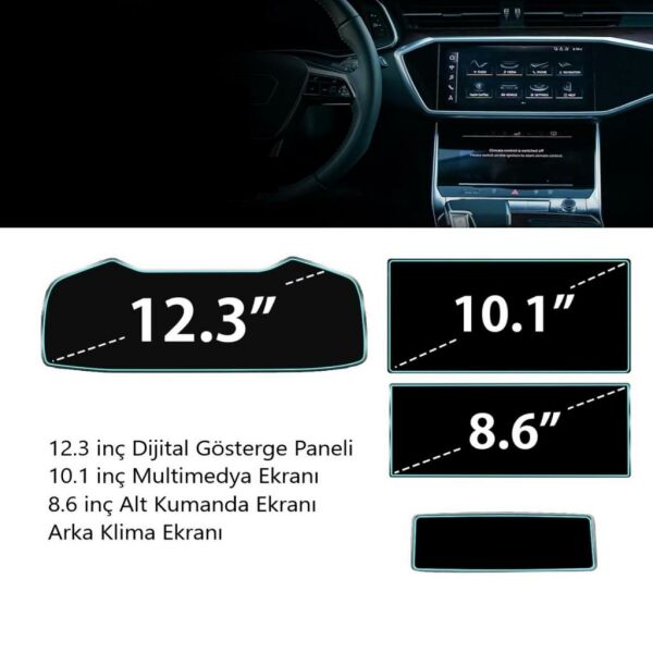 Audi Q7 Mat Ekran Koruyucu Multimedya Kumanda Gösterge Klima