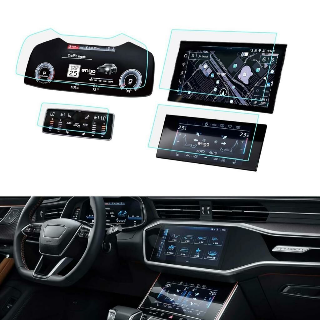 Audi A7 Ekran Koruyucu Set Multimedya Kumanda Gösterge Klima