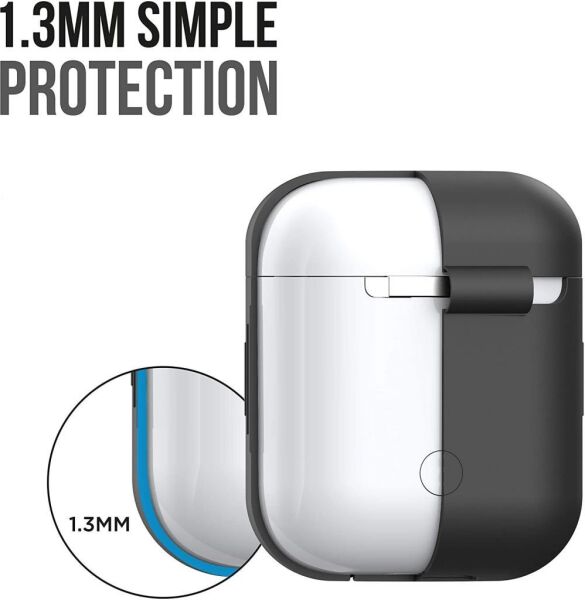 Apple AirPods 1. Nesil Kılıf ve AirPods 2. Nesil Kılıf Uyumlu Siyah