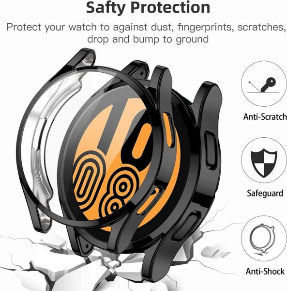 Samsung Galaxy Watch 4 Kılıf Soft PC Ekran Korumalı Watch 4 44mm