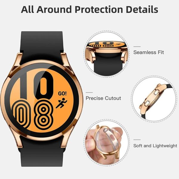Samsung Galaxy Watch 4 Kılıf Soft PC Ekran Korumalı Watch 4 44mm