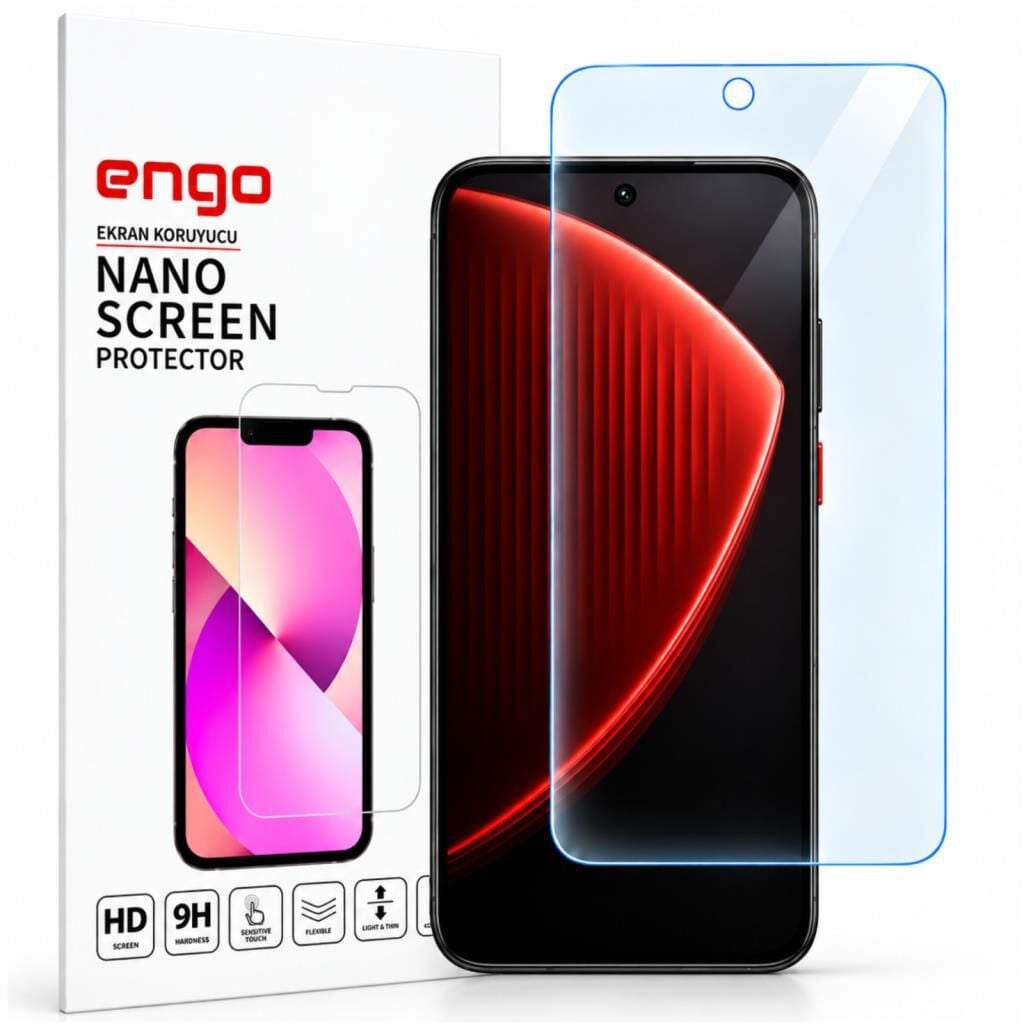 Tecno Pova 8 Pro 5G İle Uyumlu Ekran Koruyucu Nano Parlak 9H Kırılmaz Esnek Cam Çizilmeye Dayanıklı Şeffaf