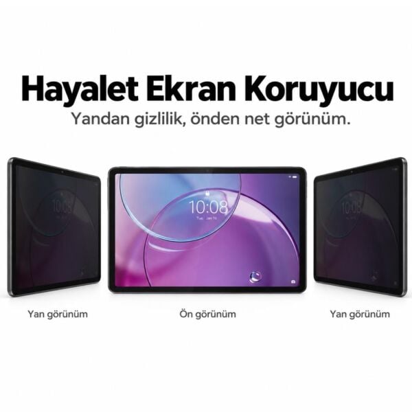 Lenovo Idea Tab Pro 2. Nesil 13 inç Hayalet Ekran Koruyucu Yandan Görünmeyen Anti-Spy Gizlilik (Privacy) Koruması, 9H Nano Kırılmaz Esnek Cam, Parlama Ve Parmak İzi Önleyici