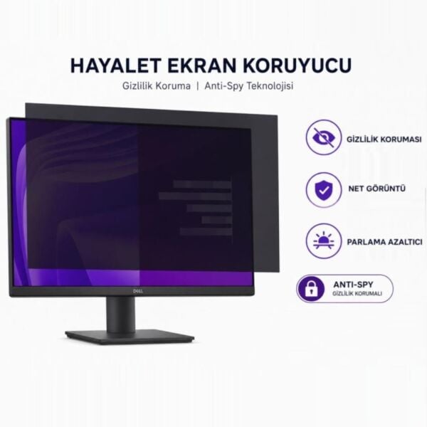 HP ProOne 240 G10 23.8 İnç Hayalet Ekran Koruyucu, Yandan Görünmeyen Anti-Spy Gizlilik (Privacy) Koruması, 9H Nano Esnek Cam